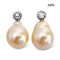 Approx. 9.0 - 12.0 mm, Freshwater Pearl, CZ Dot Pearl Stud Earrings