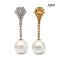 12.7 mm and 12.7 mm, White South Sea Pearl, Cabaret Moissanite Stripe Pearl Stud Earrings
