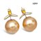 14.1 mm and 14.0 mm, Gold South Sea Pearl, Pearl Stud Earrings