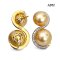 11.0-11.1 and 12.6-12.7 mm, Gold South Sea Pearl, Spirit and Spiral Double Twin Pearl Stud Earrings