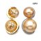 11.0 mm - 11.0 mm and 13.7 mm - 13.7 mm, Gold South Sea Pearl, Spirit and Spiral Double Twin Pearl Stud Earrings