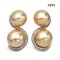 11.3 mm - 11.4 mm and 12.2 mm - 12.3 mm, Gold South Sea Pearl, Spirit and Spiral Double Twin Pearl Stud Earrings