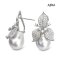 13.5 mm and 13.6 mm, White South Sea Pearl, Lilly Pearl Stud Earring with Omega Earring Backs