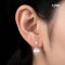 10.2 mm and 10.2 mm, White South Sea Pearl, Star Diamond Dangle Pearl Stud Earrings