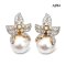 Approx. 12.0 mm, White South Sea Pearl, Orchid Pearl Stud Earrings