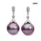 Approx. 13.0 - 14.0 mm, Edison Pearl, Stud Earrings with Dangle Sepal Pearl