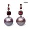 Approx. 16.2 mm, Edison Pearl, Three Stones Garnet Hook Dangle Pearl Stud Earrings