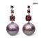 Approx. 16.2 mm, Edison Pearl, Three Stones Garnet Hook Dangle Pearl Stud Earrings