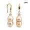Approx. 12.0 - 13.0 mm, Twin Pearl, Freshwater Pearl, Fish Hooks with CZ Paved Cap Pearl Earrings