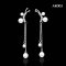 Approx. 3.5 - 6.0 mm, AK Pearl, Butterfly with Jacket Dangle Pearls Stud Earrings