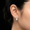 Approx. 8.0 mm, Akoya Pearl, CD CZ Paved Pearl Stud Earrings