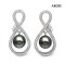 Approx. 9.0 mm up, Tahitian Prarl, Infinity Dangle Pearl Stud Earrings