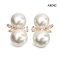 Approx. 10.0 mm and 11.0 mm, Edison Pearl, Double Pearl CZ Stud Earrings