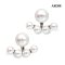 Approx. 5.0 mm up and 10.0 mm up, AK and Edison Pearl, Pearl Stud Earrings with Pearl Viking Ship Jacket