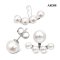 Approx. 5.0 mm up and 10.0 mm up, AK and Edison Pearl, Pearl Stud Earrings with Pearl Viking Ship Jacket