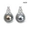 Approx. 11.0 mm, Tahitian Pearl, "The Knot" Pearl Latch Back Earrings