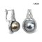Approx. 11.0 mm, Tahitian Pearl, "The Knot" Pearl Latch Back Earrings