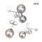 4.0 - 8.5 - 10.0 mm, Tahitian Pearl, Pearl Stud Earrings with Pearl Jacket