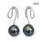15.0 mm and 15.1 mm, Tahitian Pearl, Ribbon Bow Dangle Pearl Stud Earrings