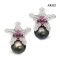 15.6 mm and 15.6 mm, Tahitian Pearl, Lilly Dangle Pearl Stud Earrings