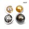 Approx. 12.0 mm and 15.0 mm, Gold South Sea and Tahitian Pearl, Spirit & Spiral Double Pearl Stud Earrings