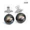 Approx. 17.0 mm, Jumbo Size, Tahitian Pearl, Stud Earrings