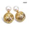 8.4 mm and 8.5 mm, Freshwater Pearl, Front and Back Double Pearl Stud Earrings