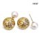 8.4 mm and 8.5 mm, Freshwater Pearl, Front and Back Double Pearl Stud Earrings
