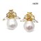 8.3 mm and 8.3 mm, Freshwater Pearl, Kabuto Pearl Stud Earrings