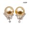 Approx. 11.0 mm, Gold South Sea Pearl, Icy Pearl Stud Earrings