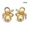 Approx. 9.0 mm, Gold South Sea Pearl, Bow CZ Pearl Stud Earrings