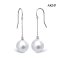 11.2 mm and 11.4 mm, White South Sea Pearl, Fish Hooks with Chain Dangle Pearl Earrings