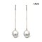 11.0 mm and 11.0 mm, White South Sea Pearl, Four Stones Diamond Chain Dangle Pearl Stud Earrings