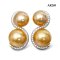 Approx. 10.0 mm and 12.0 mm, Gold South Sea Pearl, Spirit & Spiral Duo Pearl Stud Earrings