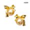 9.3 mm and 9.4 mm, Gold South Sea Pearl, Bow Pearl Stud Earrings