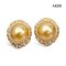 Approx. 11.0 mm, Gold South Sea Pearl, Pearl Flower Halo Stud Earrings