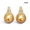 Approx. 11.0 mm, Gold South Sea Pearl, String Knot Pearl Latch Back Earrings