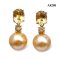 Approx. 11.0 mm, Gold South Sea Pearl, Citrine Oval Cut Stud Earrings with Citrine Dot Pearl Jacket