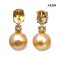 Approx. 11.0 mm, Gold South Sea Pearl, Citrine Oval Cut Stud Earrings with Citrine Dot Pearl Jacket