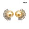 Approx. 10.0 mm, Gold South Sea Pearl, Art Deco Design Pearl Stud Earrings