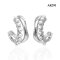 Approx. 2.0 mm up, Freshwater Pearl, Half Hoop Pearl Row Stud Earrings