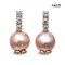 Approx. 10.0 mm, Ripple Freshwater Pearl, Three Stone CZ Dangle Pearl Stud Earrings
