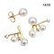 Approx. 6.0 - 8.0 mm, Hanamomo, Akoya Pearl, Pearl Stud Earrings with Pearl Branch Jacket