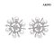 Approx. 3.5 mm up, AK Pearl, Sun Star Pearl Stud Earrings