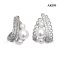 Approx. 3.0 - 5.0 mm, AK Pearl, Triple Pearl Roll Festoon Edge CZ Paved Stud Earrings