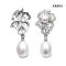 Approx. 3.0 - 5.0 - 8.0 mm, AK and Freshwater Pearl, Flower Pearl Dangle Pearl Stud Earrings