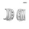Approx. 2.0 mm up, Freshwater Pearl, Five Stripes Pearl Row Stud Earrings