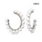 Approx. 5.5 mm up, AK Pearl, Hoop Pearl Row Stud Earrings
