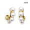 Approx. 5.0 mm up, AK Pearl, Roll Pearl Row Stud Earrings