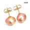 Approx. 9.0 - 10.0 mm, Strawberry Wafer, Ripple Freshwater Pearl, Stud Pearl Earrings